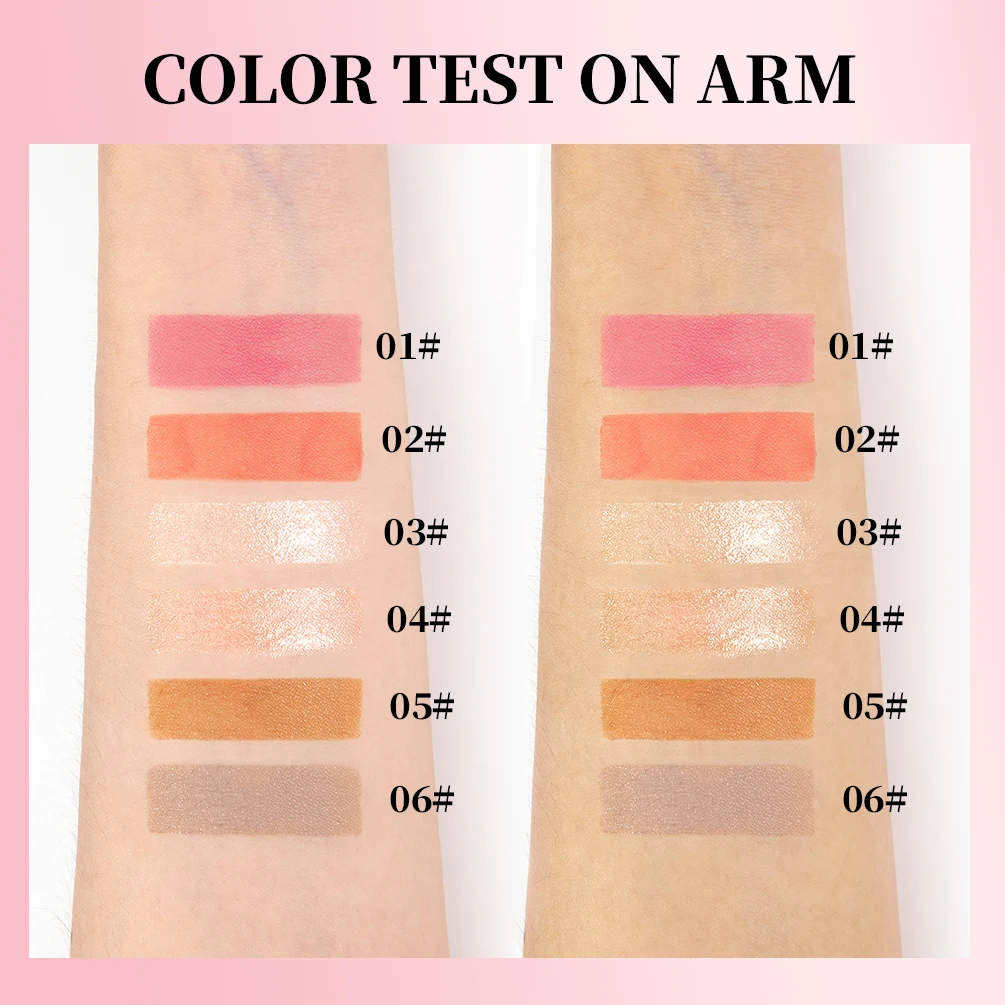 QIBEST マットフェイスリキッドブラッシャー スムースチーク アイブラッシュ ハイライター マルチユーススティック ルージュ ラスティングリキッドコントゥア ブロンザーメイクアップ