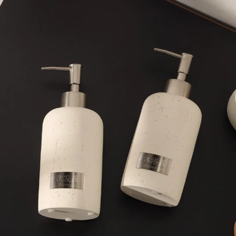 1pc Gravel Lotion Bottle Hotel Liquid Distribution Bottle Shampoo Bottle Bathroom Accessories Liquid Container Storage Tray