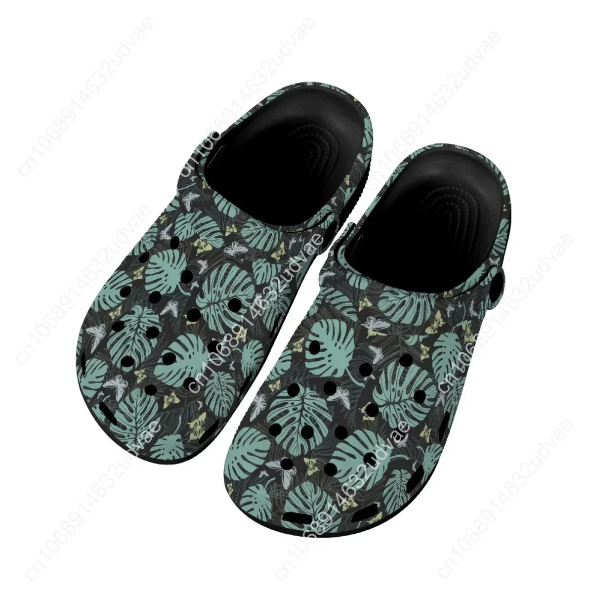 Outdoor Garden Shoes Summer Tropical Monstera Pattern Breathable Comfortable Women Home Slippers For Bathroom Anti-slip Casual