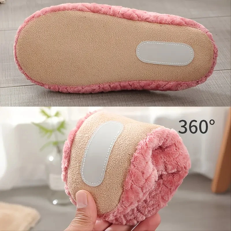 Unisex Fluffy Home Slippers Soft Lightweight Anti Slip Comfortable Indoor Slides for Autumn Winter