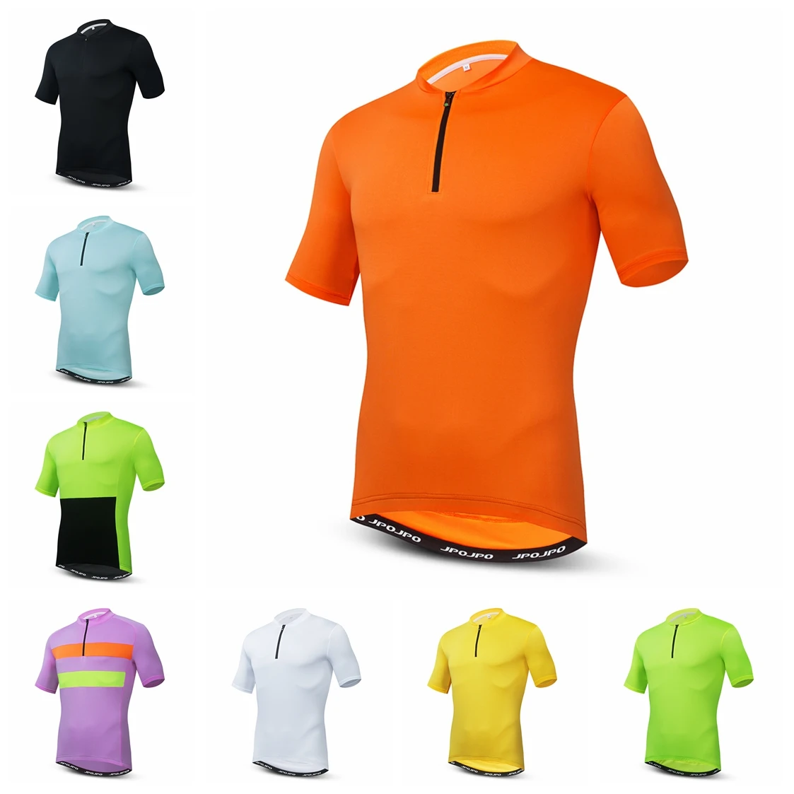 

Half Zipper Cycling Jersey Men Women Bike Shirt Bicycle Clothing Short Sleeve Mountain Road Downhill Top Riding Summer Orange