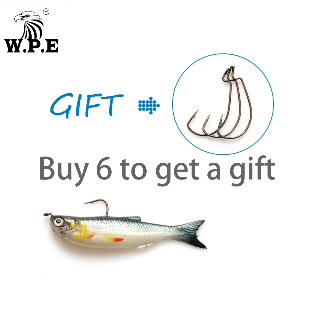 W.P.E  Fishing Soft Lure Bait 9cm 7g Silicone Rubber Body Swimbait Shad Crankbait Minnow Worms Wobblers Jig Bass Tackle 1pc