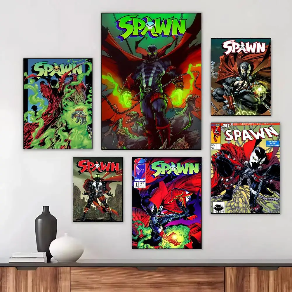 Spawn Comic Dark Superhero Poster Waterproof Sticky WallArt Print For Bedroom Living Room Hallway Bar Home Decor