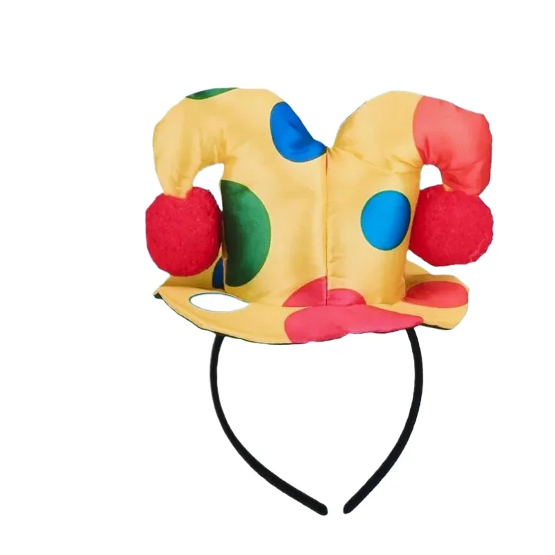 12pcs Clown Bowknot Headband Circus Polka Dots Top Hat Hair Band for Men Women Kids Adult Party Costume Cosplay