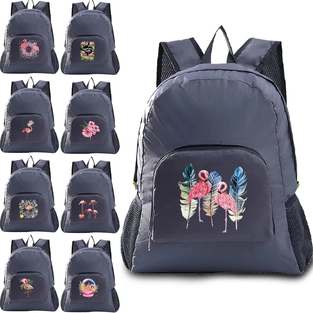 ]Foldable Backpacks Climbing Travel Bag Flamingo Series Women High Capacity Ultralight Outdoor Portable Hiking Folding Bag
