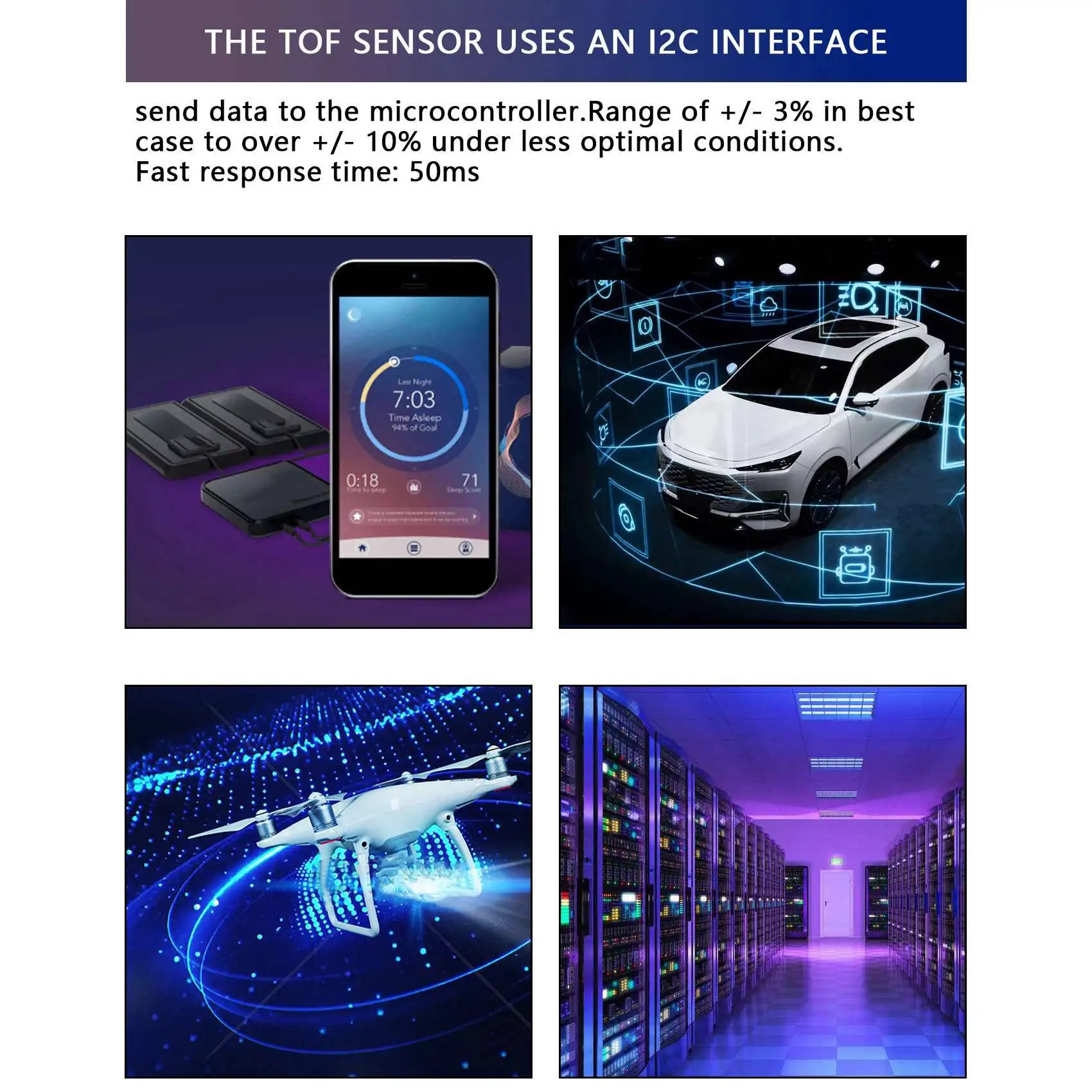 VL53L0X время полета (ToF) датчик дальности разрыва нм фоторасстояние модуль I2C IIC