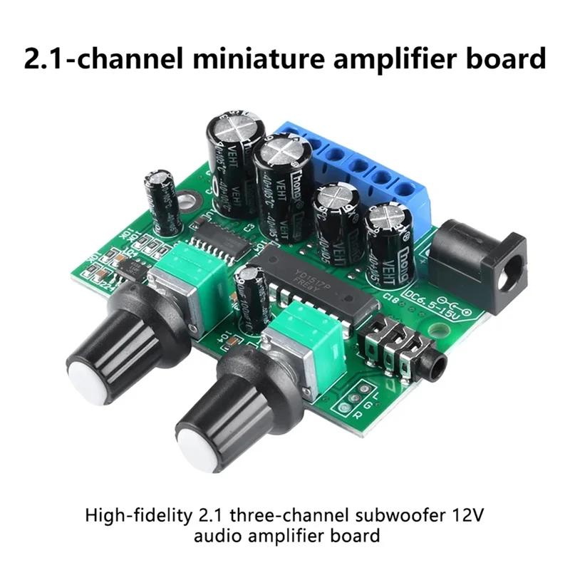 Leading-2.1 Channel Class D Hifi Power Amplifier Board 25W+6W+6W Sound Amp Volume Control For Speaker Subwoofer Home Theater