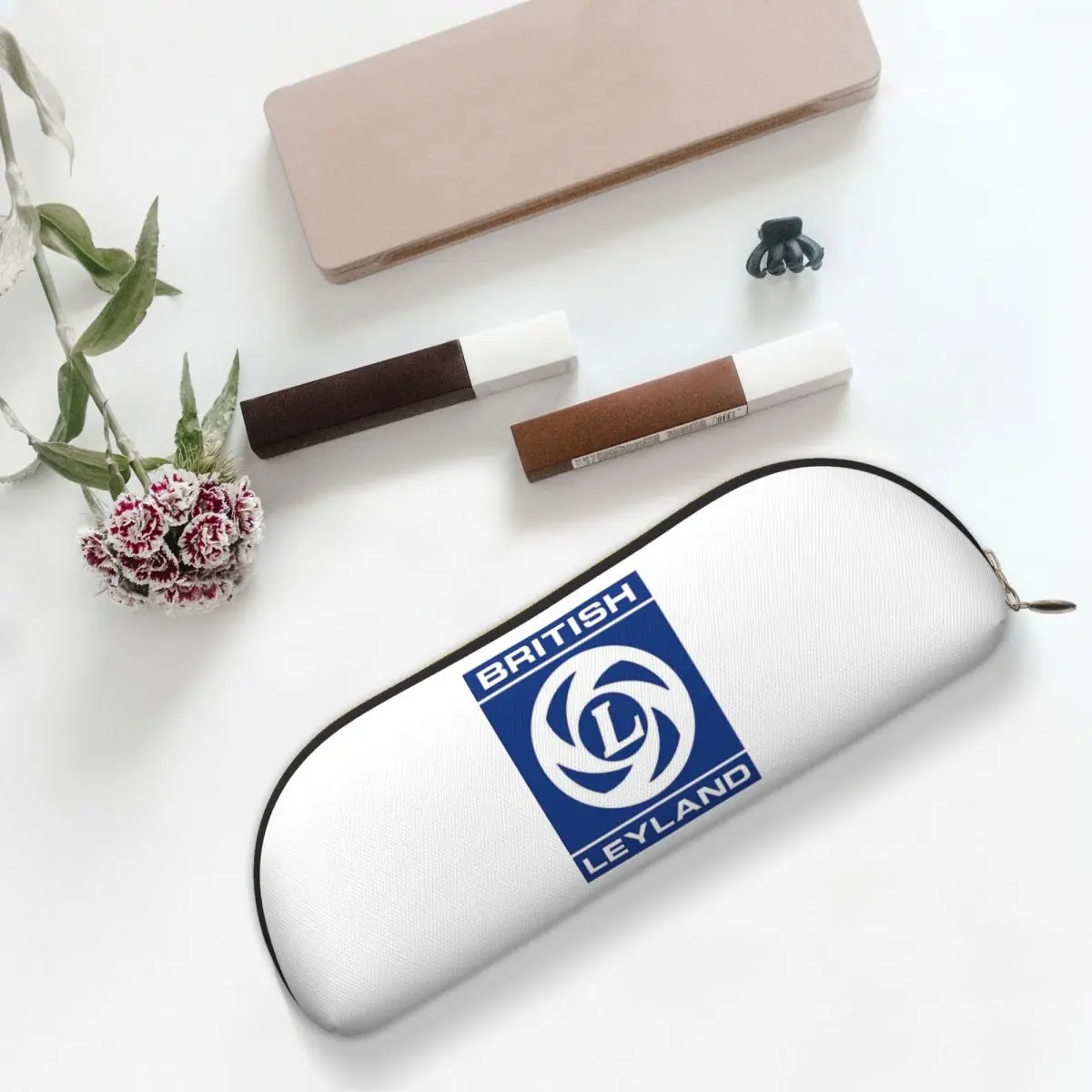 British Leyland Logo Pencil Cases Pen Holder Storage Stationery Supplies Large Storage Pen Box Pencil Bag for Students Gifts