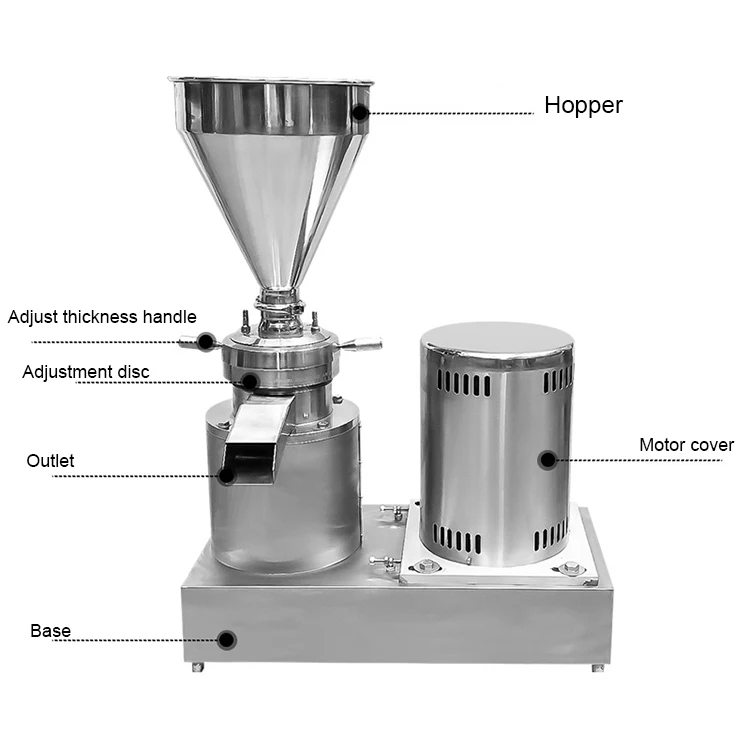 Automatic Chicken Colloid Mill Wet Grinder for Chilli Fish Tomato Groundnut Paste Shea Peanut Butter Making Machine