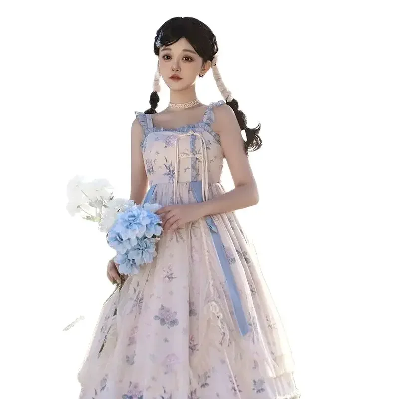 Dolce Alice Kimono Cameriera Stampa Set Lo Dress Cos WomenTea Party Halloween Ball Abito di lusso 2025 Nuova vendita calda