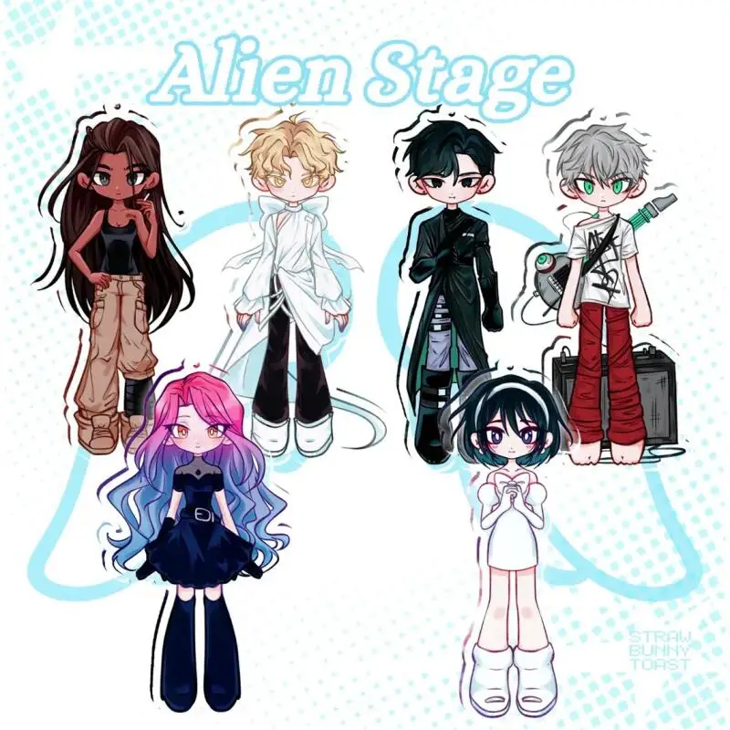 Alien Stage Charm 4 Clear Acrylic Keychains Bag Pendant Luka Ivan Till Mizi Hyuna Standing Posture Character Acrylic Pendant