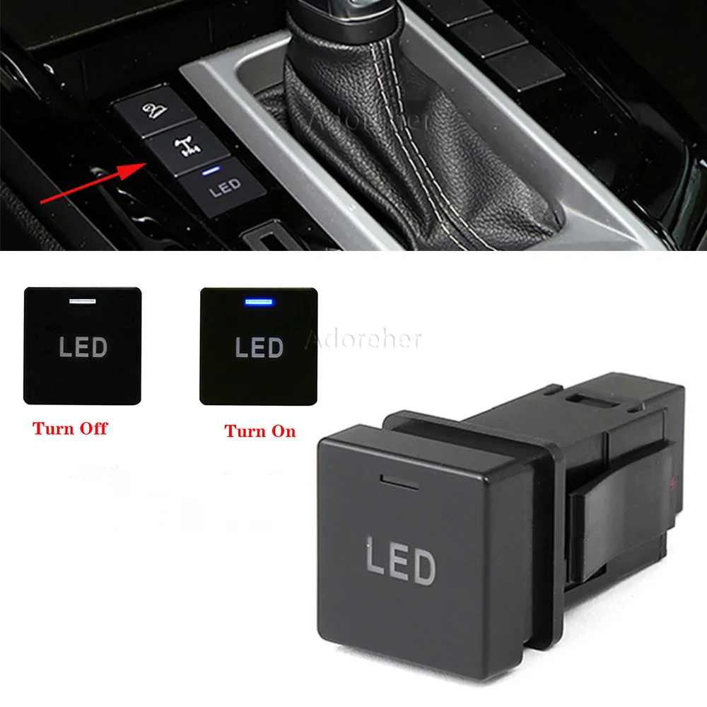 Car Dual Key Switch LED Key Spotlights BSM DRL Battery Power Supply Differential Lock Music Switch Button for ISUZU D-MAX 21-23