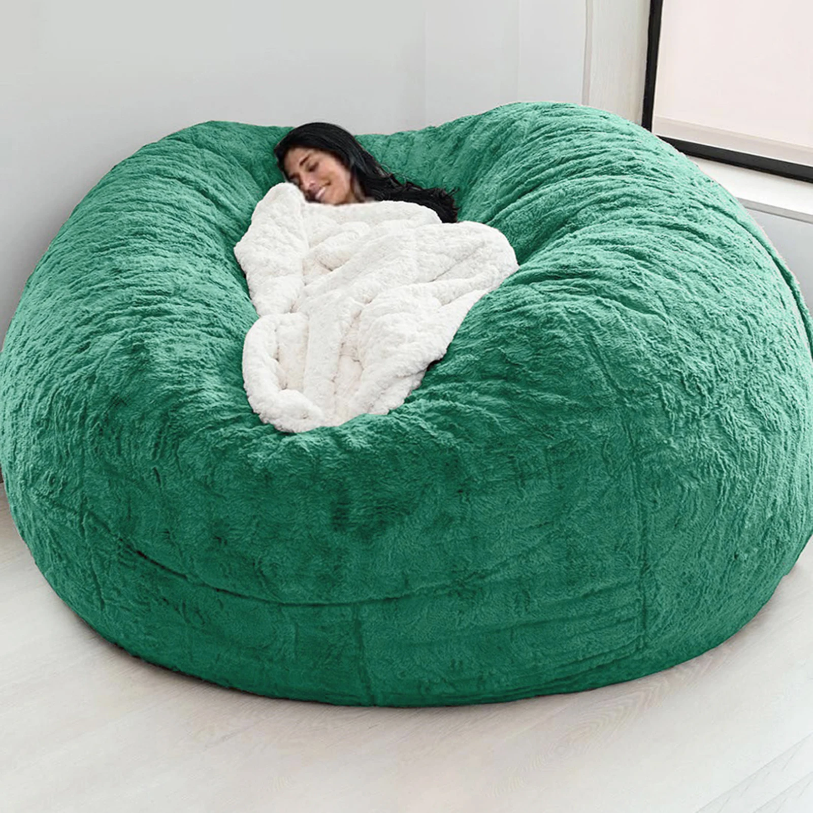 Nessuna sedia a sacco di fagioli grigi ripiena Pouf gigante Pouf divano letto Puff Futon Room Seat Tatami Relax Lounge Furniture Only Bag Case