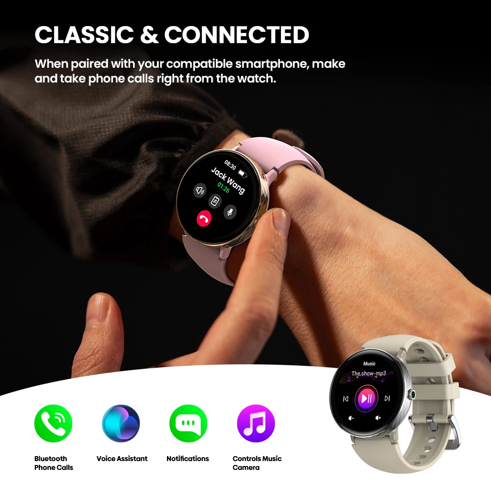 NEW 2025 Zeblaze Lily 2 Voice Calling Smartwatch 1.2" AMOLED Screen Double Straps Health Tracking Smart Watch for Women