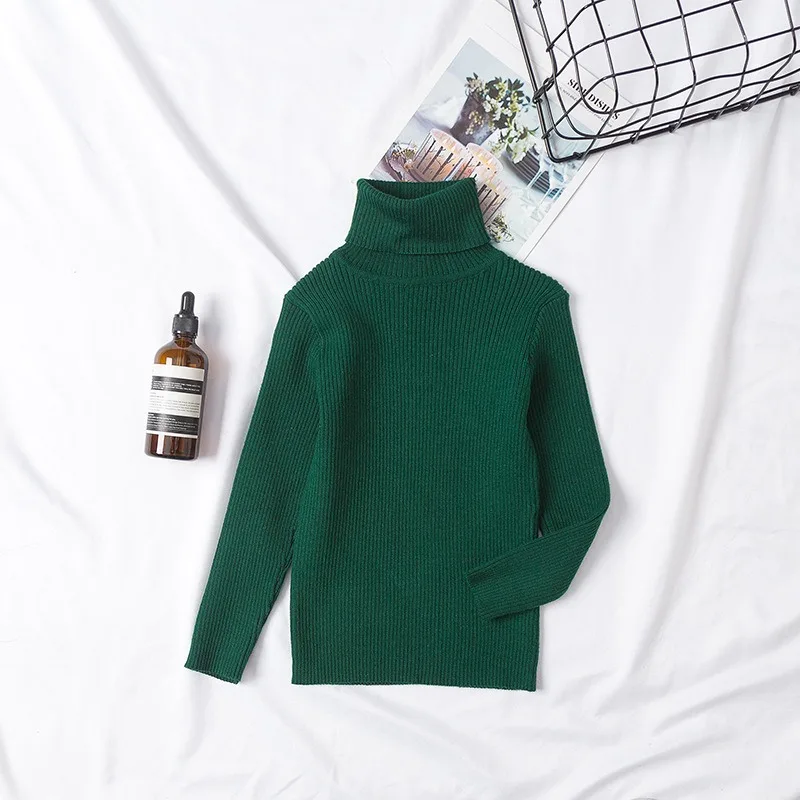 UNITIM Herbst Winter Kinder Mädchen Pullover Säugling Baby Mädchen Bonbonfarben Rollkragenpullover 1-6 Jahre Mädchen Einfache Lässige Strickwaren – Detail 21