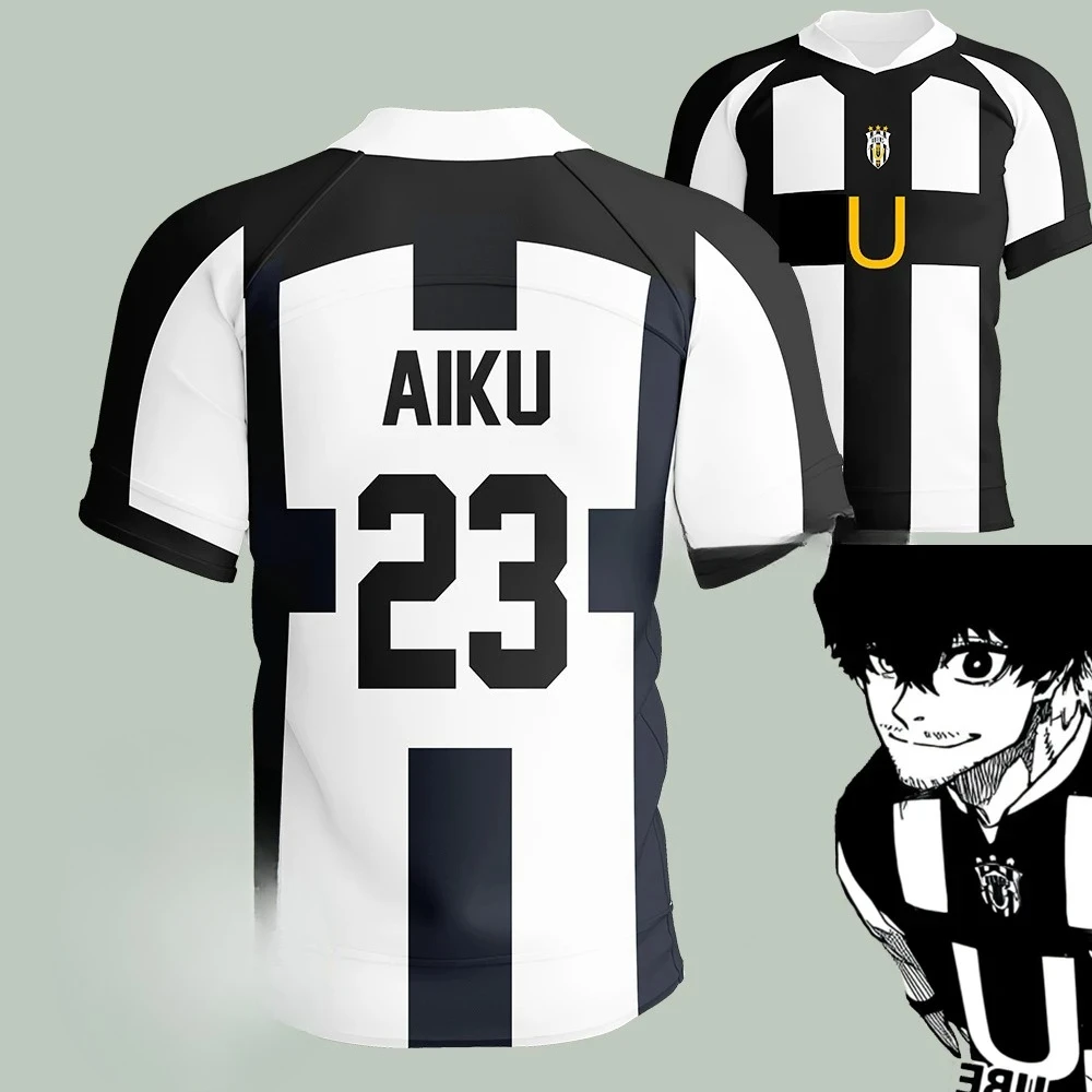 2025 الأزرق قفل يوبرز جيرسي كرة القدم الخامس الرقبة تي شيرت تأثيري الزي الرسمي بارو أيكو لورينزو تي شيرت للجنسين أوبر الشارع ارتداء القمم