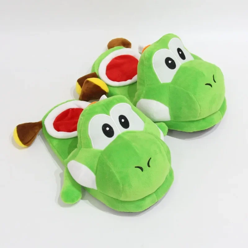 Super Mario Bros Anime Plush Slippers Funny Cute Women Home Warm Shoes Indoor Half Slippers Soft Non-Slip Leisure Shoes Gifts