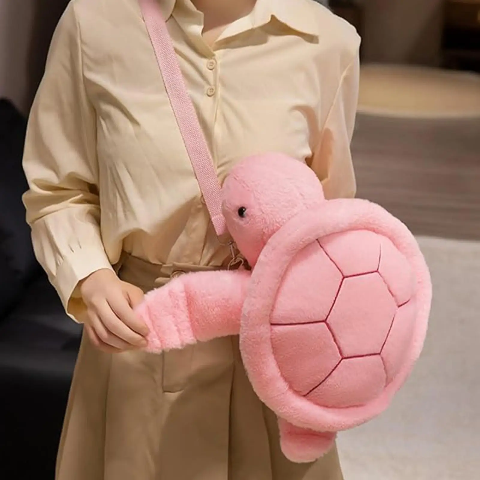 حقيبة ظهر على شكل سلحفاة للأولاد حقيبة لطيفة من القطيفة على شكل صدفة السلحفاة لوقت اللعب والسفر العائلي والمهرجانات اليومية وأعياد الميلاد في الهواء الطلق