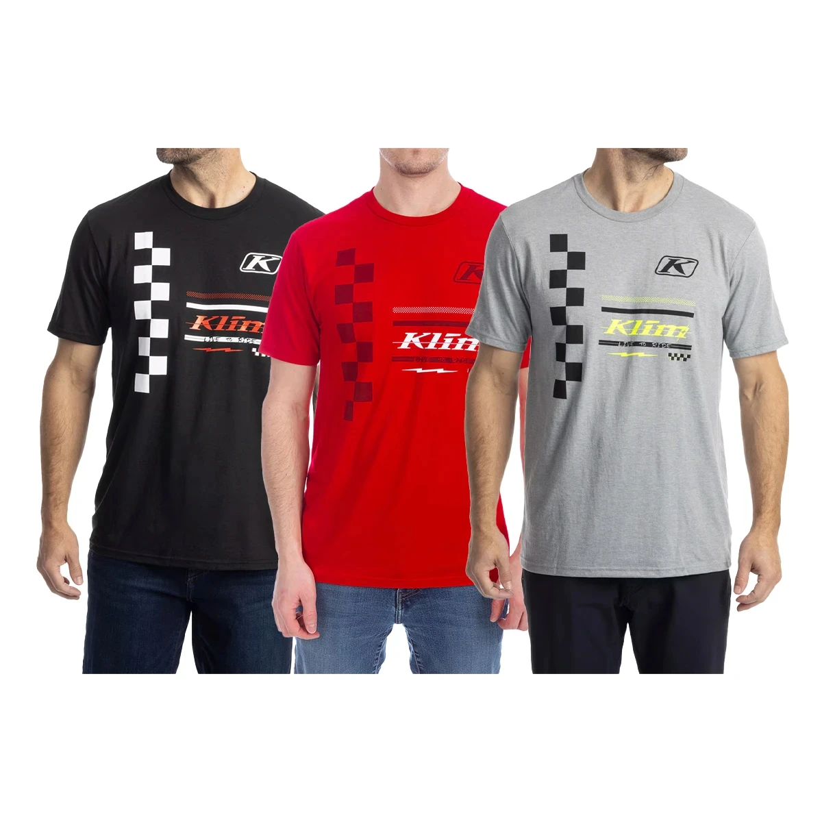 Klim Checkered Flat Tri-Blend T-Shirt Cotton Graphic Printing High-end Luxury Unisex Style Both of Men and Women
