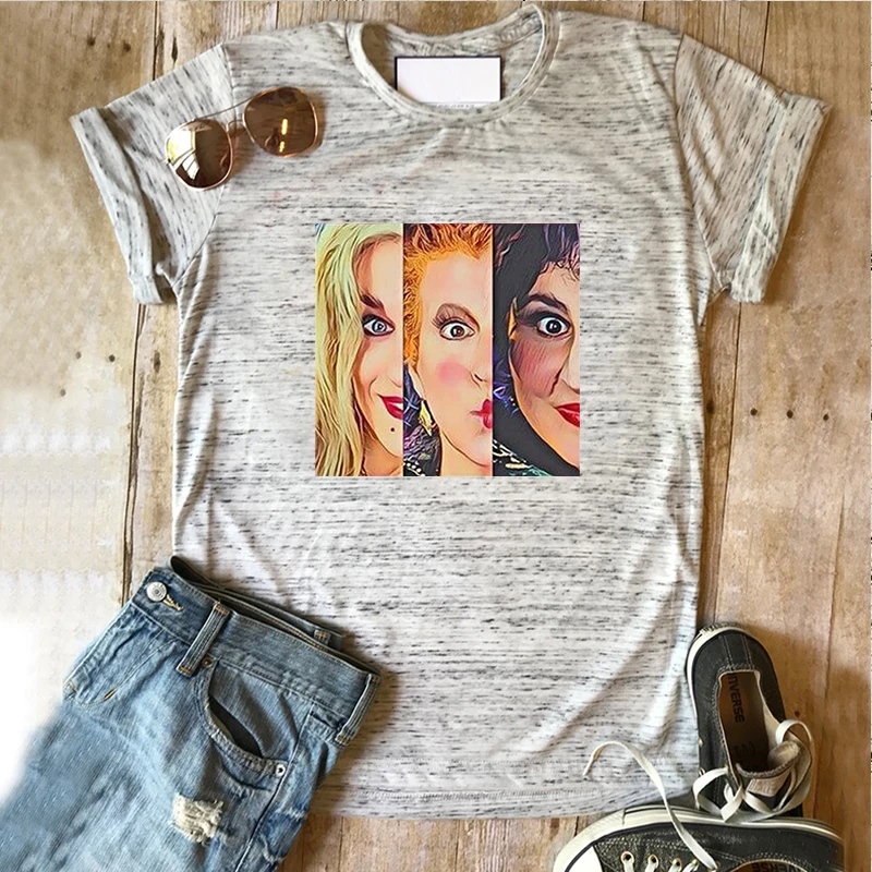 

Vintage Sisters Woman Tshirts Aesthetic Goth Clothes Witch Halloween 2022 Punk Clothes Streetwear Women Top