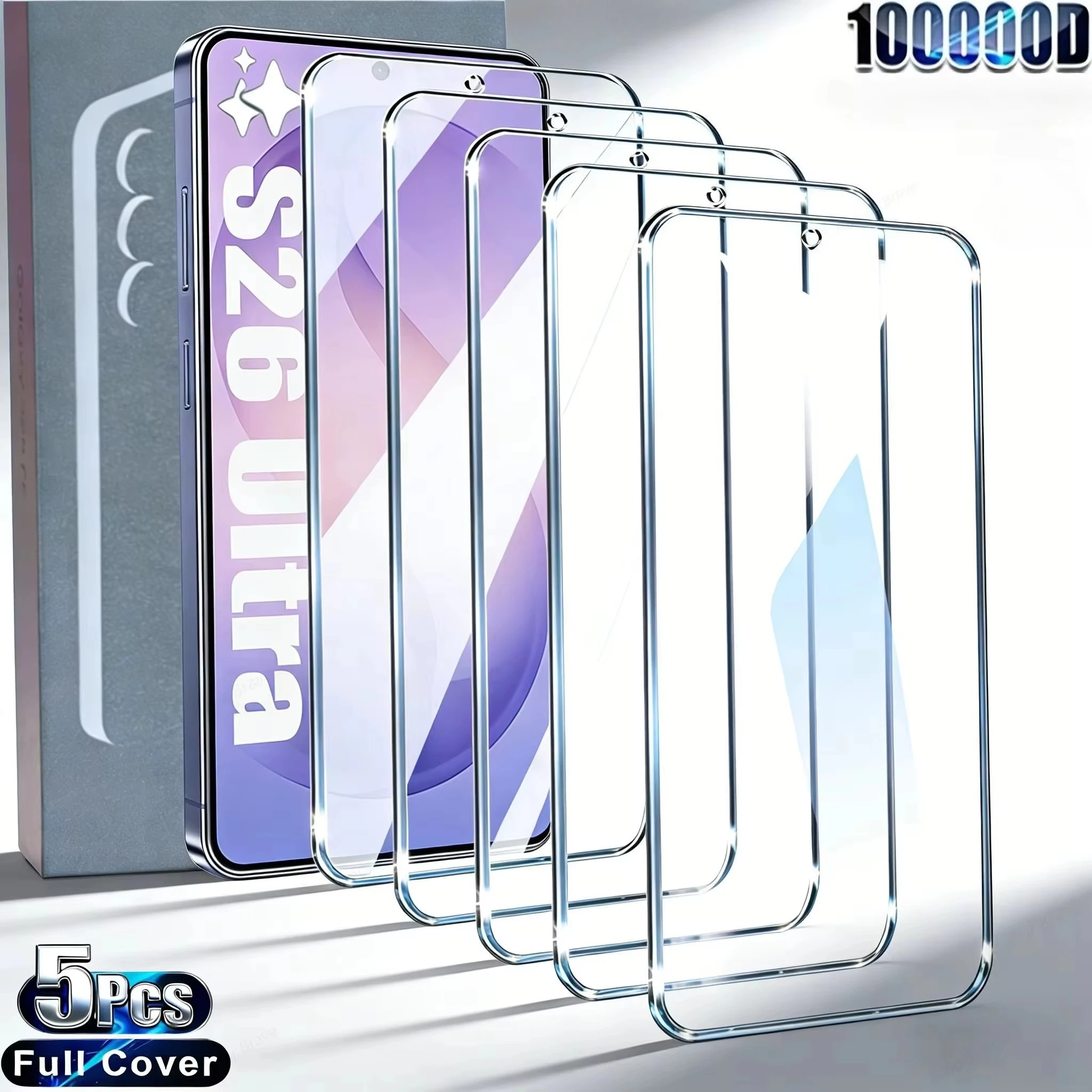 Full Cover Tempered Glass For Samsung S26 Ultra S25 FE S24 S23 A56 5G A55 A17 A07 A16 A26 A36 A06 A15 A54 A53 Screen Protector