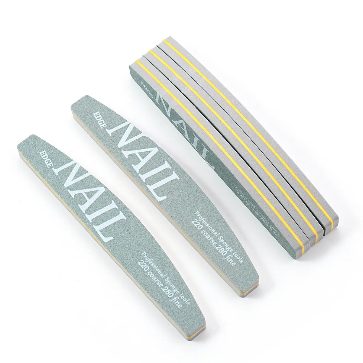 5/10 Sponge Block Nail Art File 220/280 Grit Green/Grey Halfmoon Lime a Ongle Buffer Nail Supplies Professional Manicure Tools