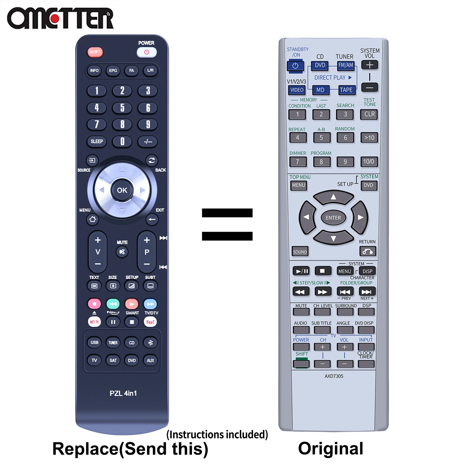 AXD7305 Замененный пульт дистанционного управления для Pioneer HTZ-77DV ​ S-DV77SW XV-DV88 XV-DV88ST