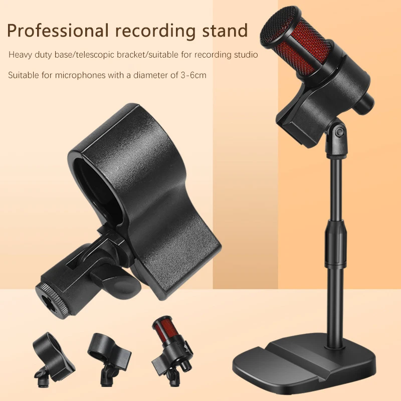 

1Pc Microphone Clip Mic Holder For Handheld Microphone Wireless/Wired Quick Release Mount Adapter Universal Replacement Stand