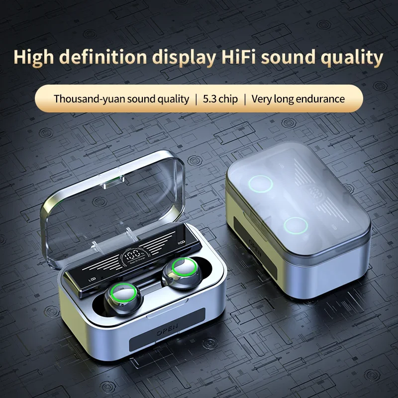 YD01 Headphones Gaming Earbuds Bluetooth Earphones Wireless Headset HiFi Mini Smart Display Bluetooth Watch Phone PK M88 Plus