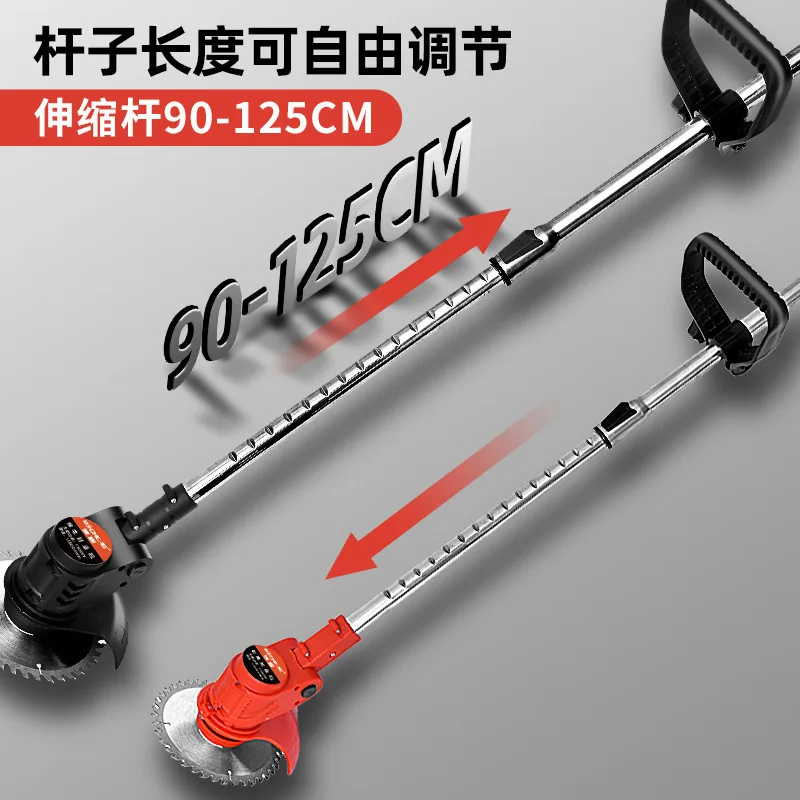 21V Wireless Lithium Battery Lawn Mower Small Household Handheld Garden Trimmer Electric Rechargeable 1200 Capacity