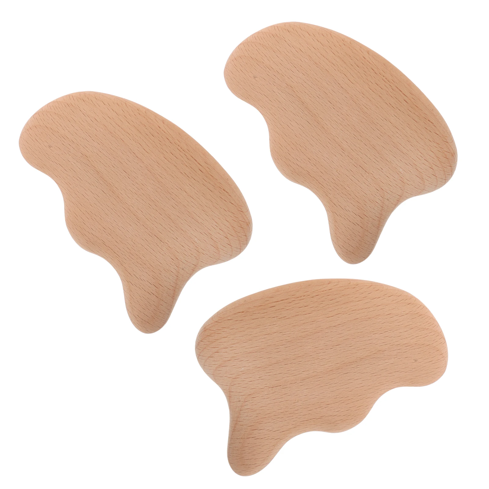 3Pcs Gua Sha Facial Tools for Body Scraping Therapy - Multifunctional Wooden Massage Board Improved Circulation