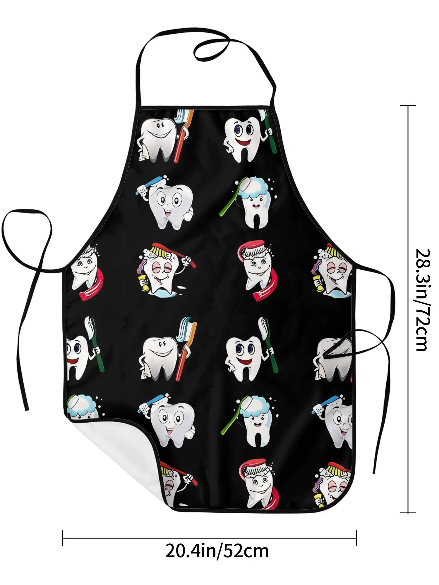 Tooth Teeth Dental Braces Apron Cook for Man Woman Printed Baking Grilling BBQ Print One Size