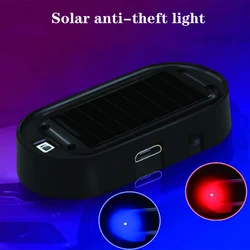 Car Fake Security Light Solar Powered Simulated Dummy Alarm Wireless Warning Anti-Theft Caution Lamp LED Flashing Imitation