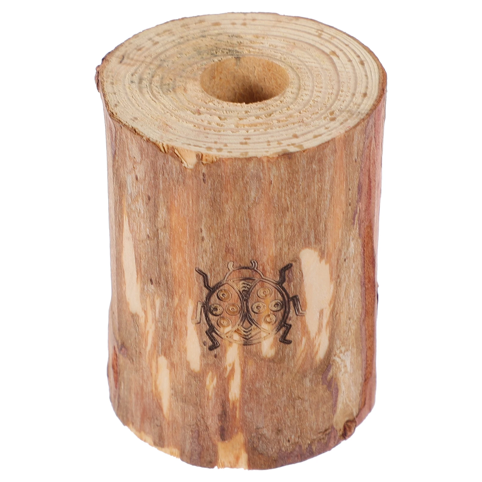 

Wooden Pen Holder Pink Pencil Ballpoint Storage Rack Desk ganizer Ladybug Carving Pen Cylinder Wooden Single