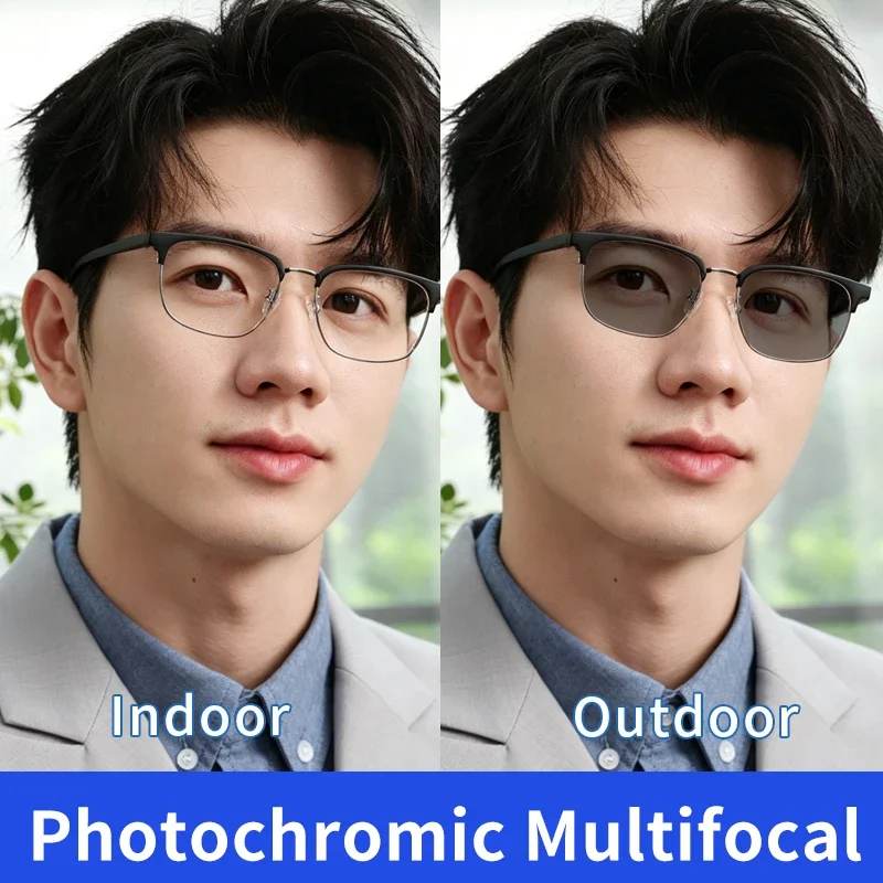 Photochromic Progressive Multifocal Reading Sunglasses , Readers for Men Women,Computer Eyeglasses, Anti UV/Eyestrain/Glare
