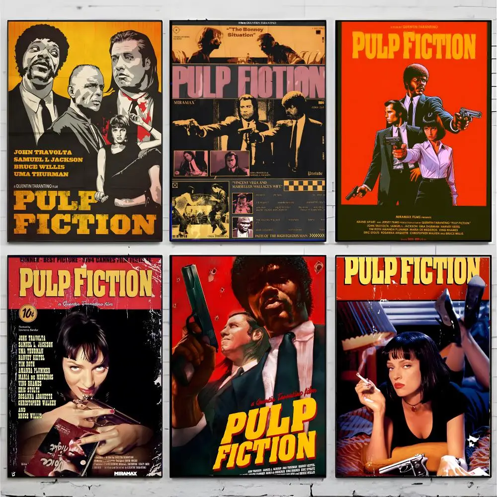 Classic Crime Movie Pulp Fiction Poster Premium Decor Art & Gift for Household Lounge Home Ornaments
