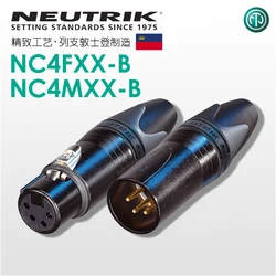 Original Neutrik NC4FXX NC4MXX-B XLR Female Male Balanced Connector Hifi Repair DIY Headset Cable Plug for HD650 Gold Plated