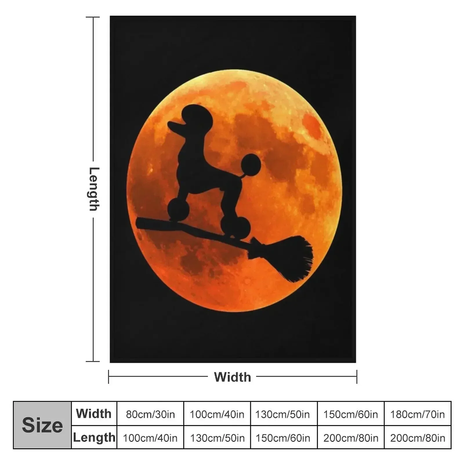 Poodle Dog Silhouette Moon Halloween Throw Blanket Heavy Beach Large bed plaid Designers Blankets
