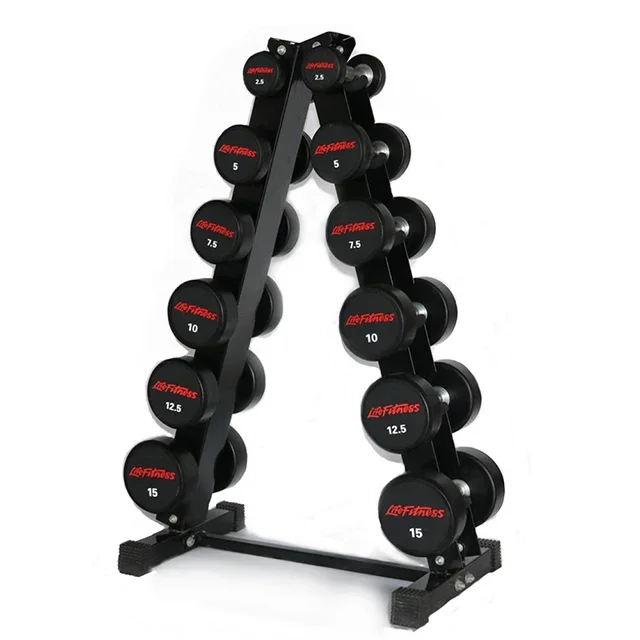 Vertical Fixed Multi-functional Dumbbell Rack Directly Supply Dumbbell Rack Fitness Equipment Hexagon Gym Fixed Dumbbell Rack