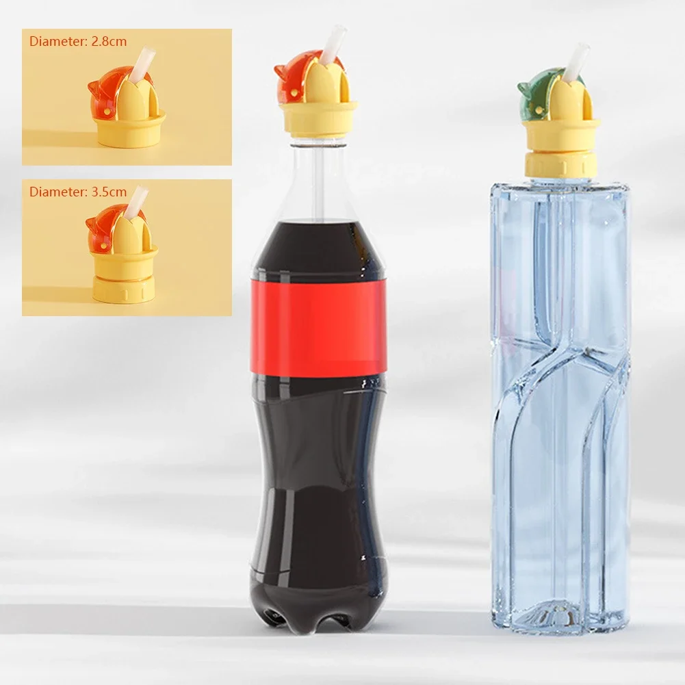 With Straw Lid Beverage Water Bottle Cap Spill-Proof With Storage Box Water Bottle Lid Dustproof Anti Choking Drinking Tube