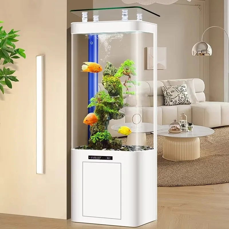 

Luxury Durable Indoor Living Room Floor-to-ceiling Aquarium Rectangle Fish Tank With Filter for Fish Accessories