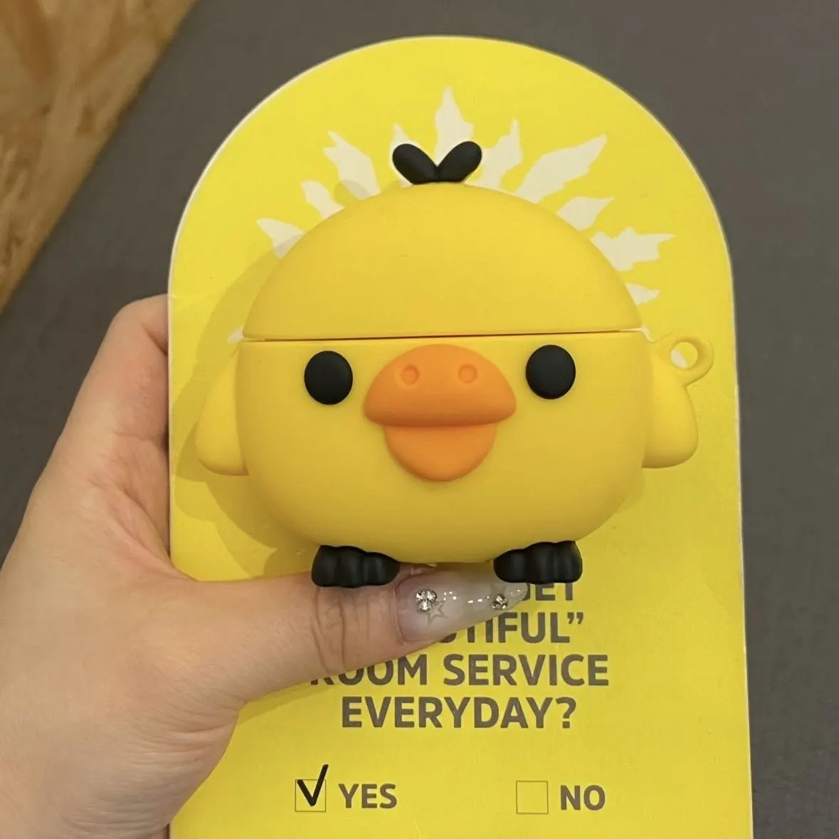 Kawaii 3D Yellow Chick AirPods Case, Soft Silicone Shockproof Protective Cover, Cute Cartoon Earphone Case For AirPods Pro 2/3/4