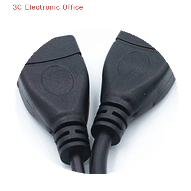 [S] 1Pcs USB 2.0 Splitter Cable 1 Male To 2 Female Adapter Power Extension Cord Charger Converter Hub For Phone Tablet PC Laptop