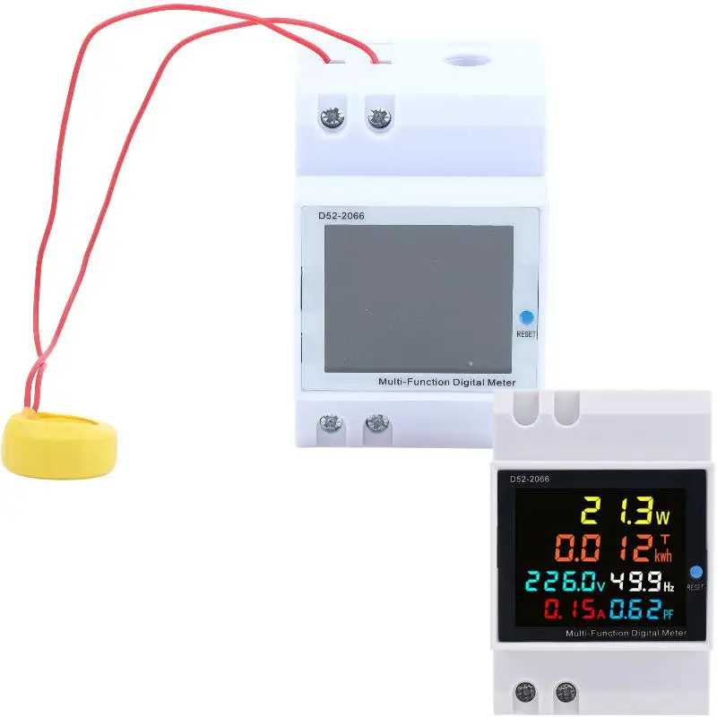 AC250-450V AC40-300V 100A Electricity Usage Monitor Voltmeter Ammeter Watt Kwh Power Meter D52-2066 Din Rail Energy Meter