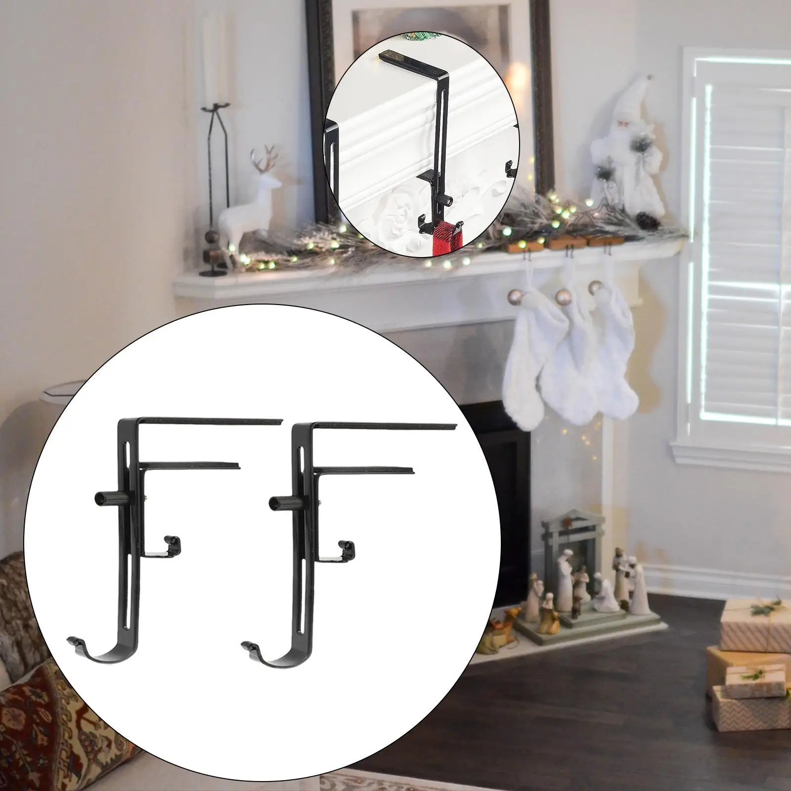 

2Pcs Garland Hooks Multipurpose Metal Wreath Hook for Bedroom Christmas Decorations Mantle Living Room Holiday Decoration