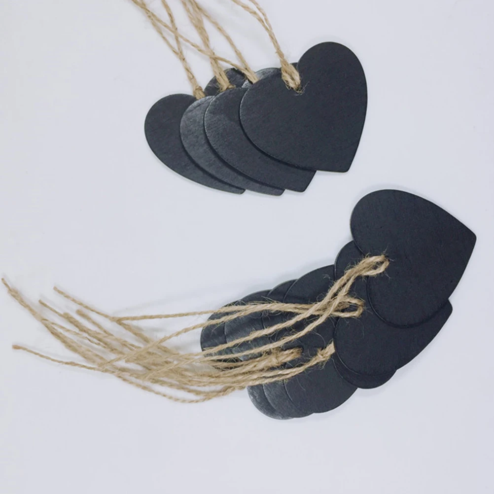 

20 Pcs Heart Shaped Wooden Tags Chalkboards Pendant Smooth Finish Natural Color Craft Projects Gift Tags Mini Hanging Christmas