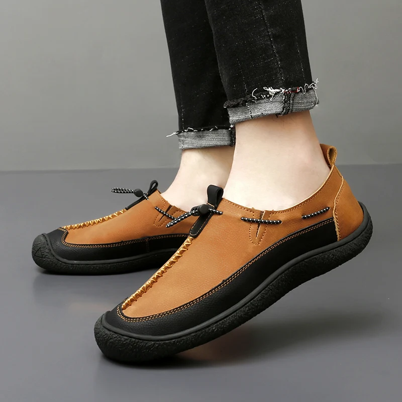 

Модная брендовая мужская удобная противоскользящая повседневная спортивная обувь на весну, новая мужская дышащая уличная повседневная обувь с ручным сшивкой