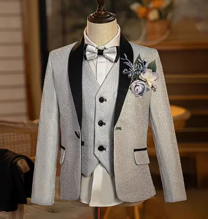 

Boy's multicolor wedding suit birthday party boys' suit host piano performance dinner show performance ceremony outfit set