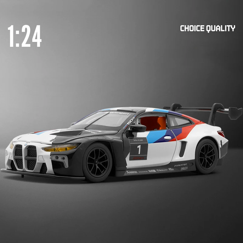 1:24 BMW M6 GT3 M4 DTM Free Wheeling High Light Sport Racing Car