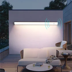 LED Lights Outdoor Wall Light Modern Waterproof Villa Porch Garden Decor Exterio Rainproof Door Long Strip Sensor Wall Lamp